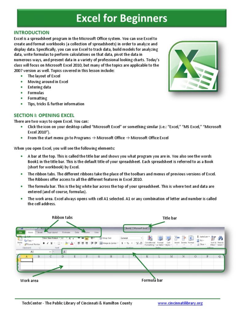 Excel For Beginners - Part I | PDF | Spreadsheet | Microsoft Excel