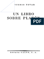 Tovar, Antonio - Un Libro Sobre Platón (Espasa-Calpe, 1956) PDF