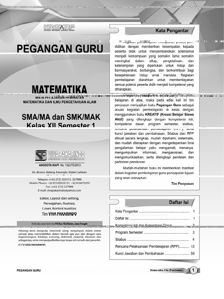 Soal Matematika Peminatan Kelas 11 Semester 2 Dan Jawabannya