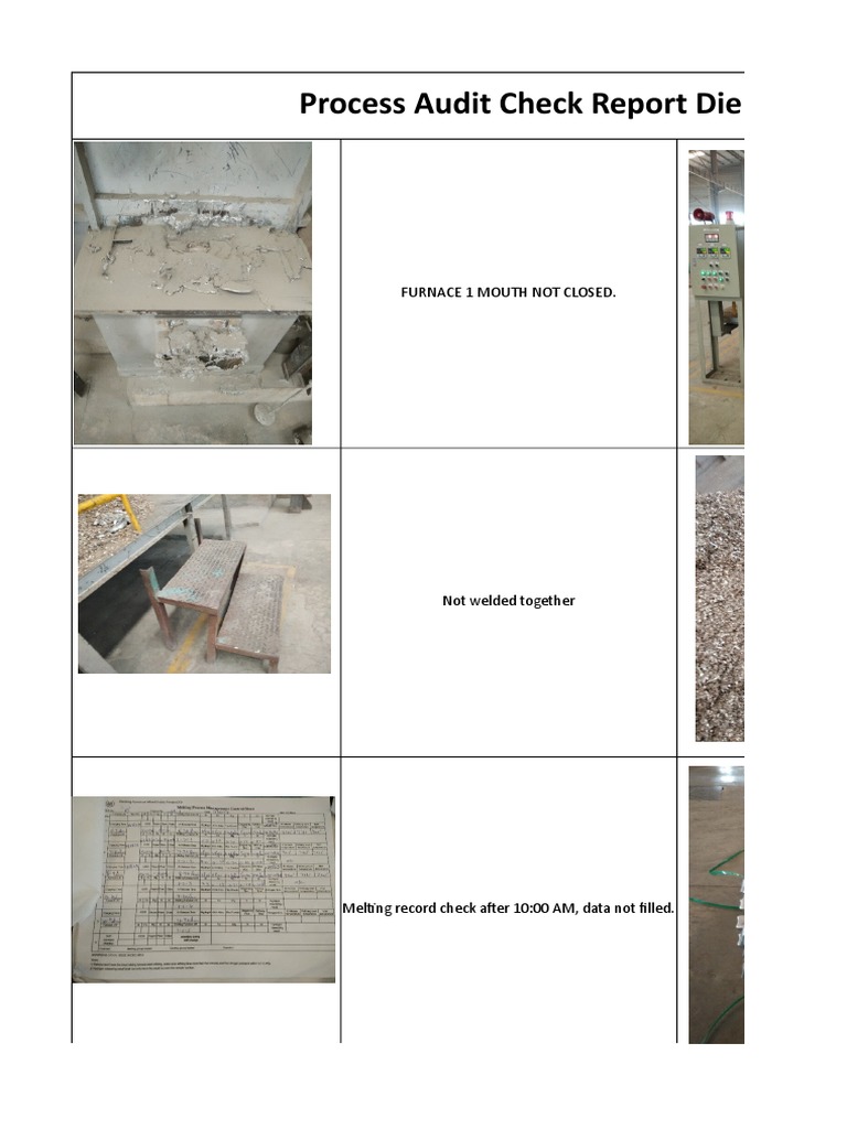 Die Casting Process Audit Findings | PDF | Technology & Engineering