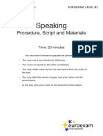 Speaking: Procedure, Script and Materials