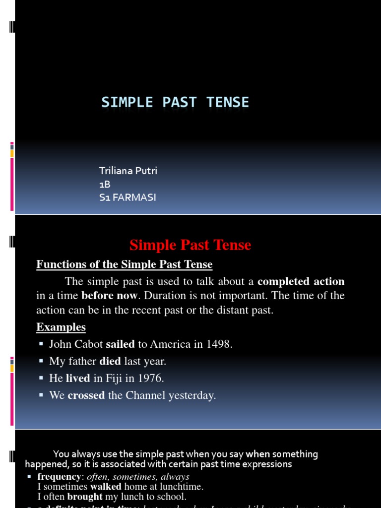 Understanding Simple Past Tense | PDF | Grammatical Tense | Verb