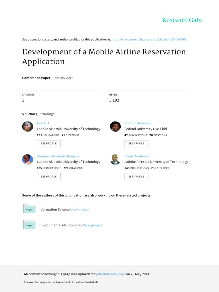 Mobile Airline Reservation App Development | PDF | Application Software ...