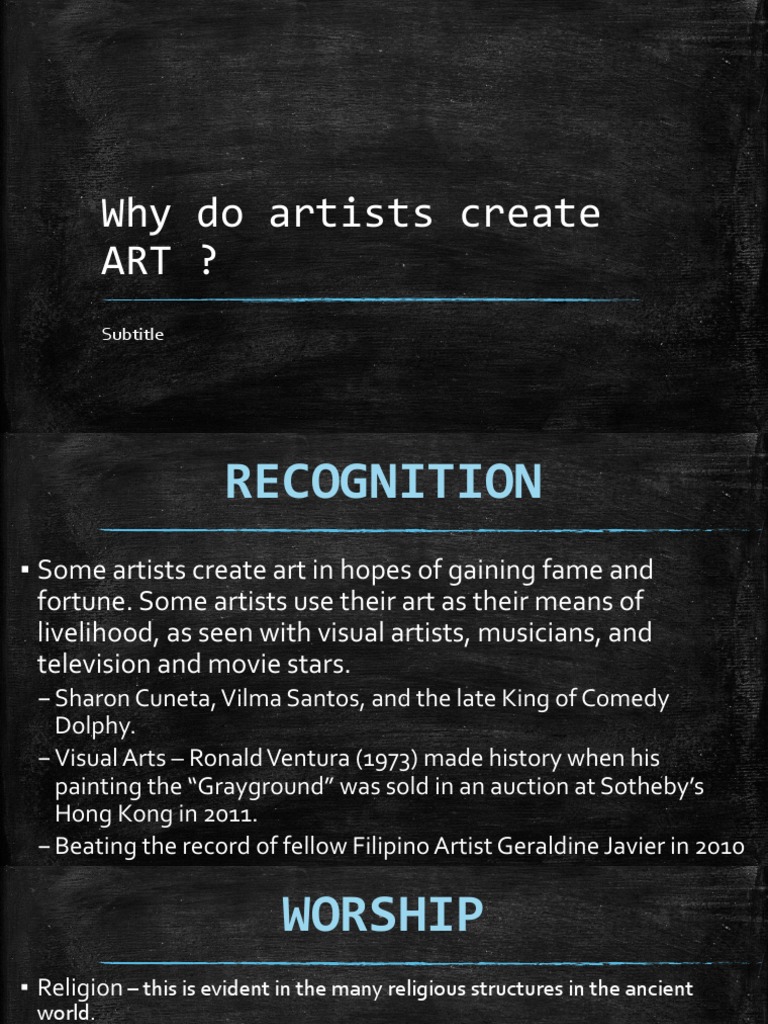 Why Do Artists Create Art ? PDF
