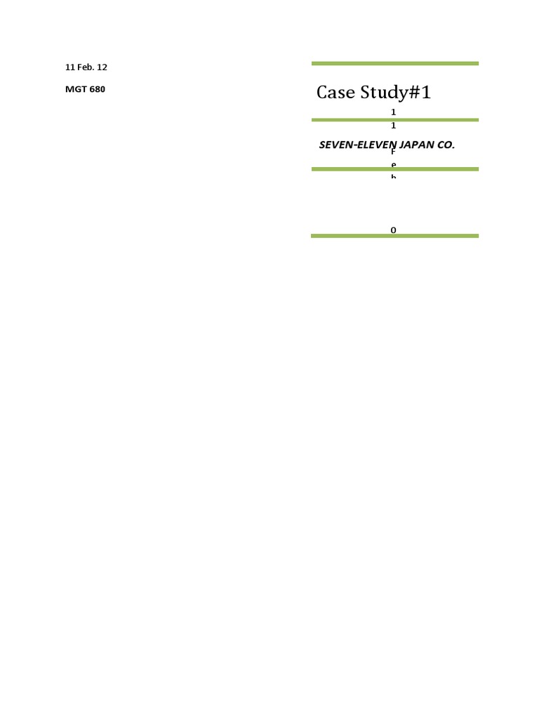 Seven-Eleven Japan Co.: A Case Study in Supply Chain Excellence | PDF ...