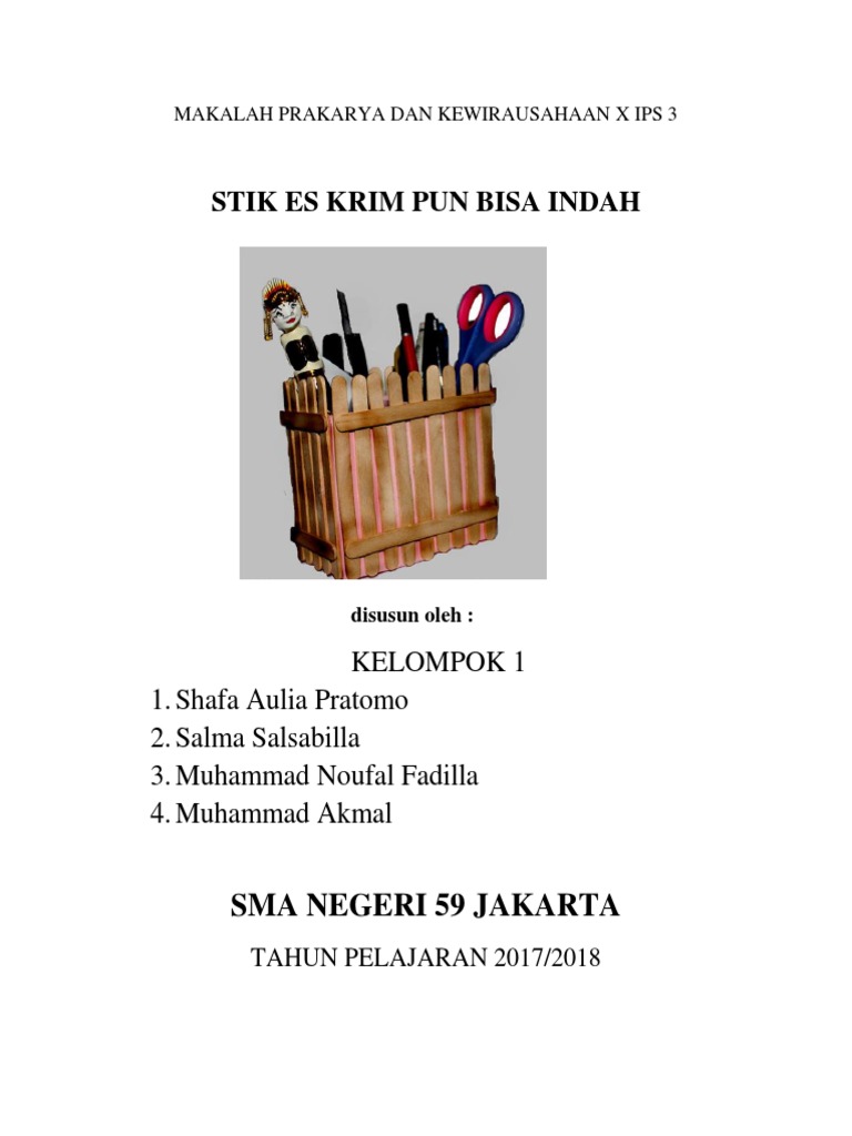 Makalah Prakarya Dan Kewirausahaan Stik Es Krim