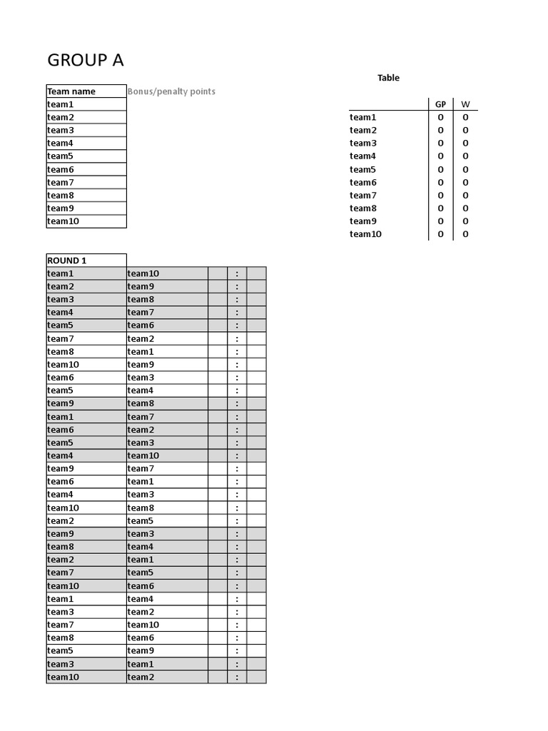 Sport Tournament 10 Teams | PDF | Ice Hockey | Variations Of Hockey