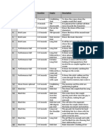 Shot List Schedule