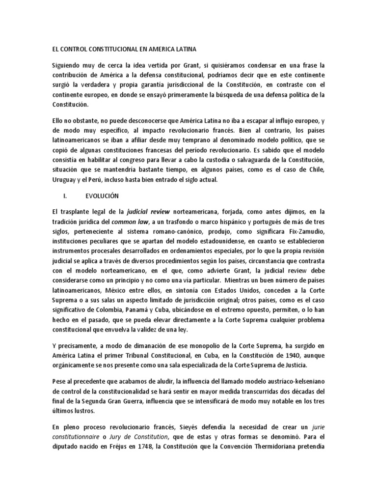 El Control Constitucional en America Latina | PDF | Constitución ...