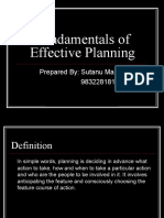 Fundamentals of Effective Planning