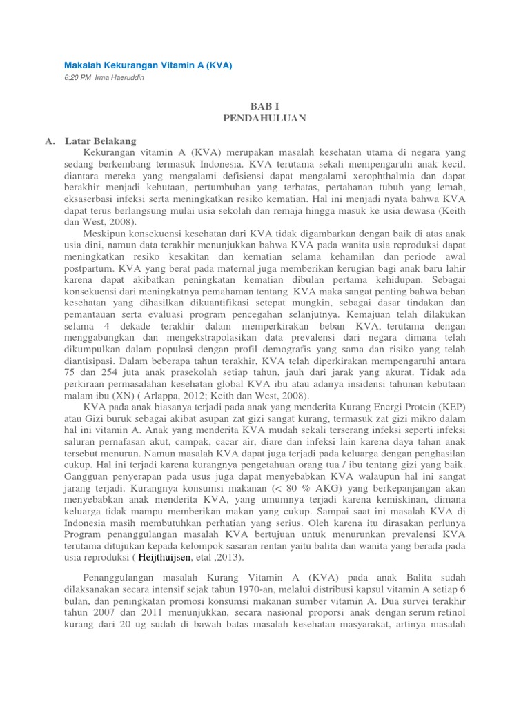 Makalah Kekurangan Vitamin A 1