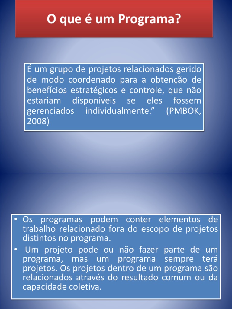 Definição e Gestão de Projetos e Programas | PDF | Business | Science