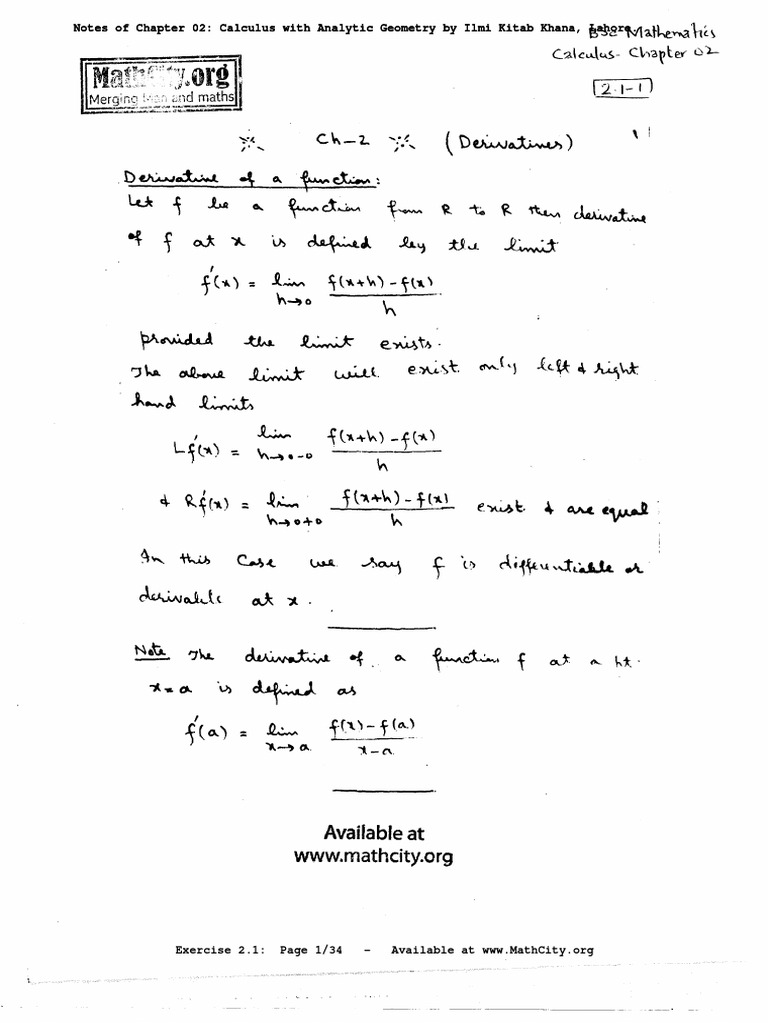 Chap02 Solutions Ex 2 1 Calculus | PDF | Space | Geometry