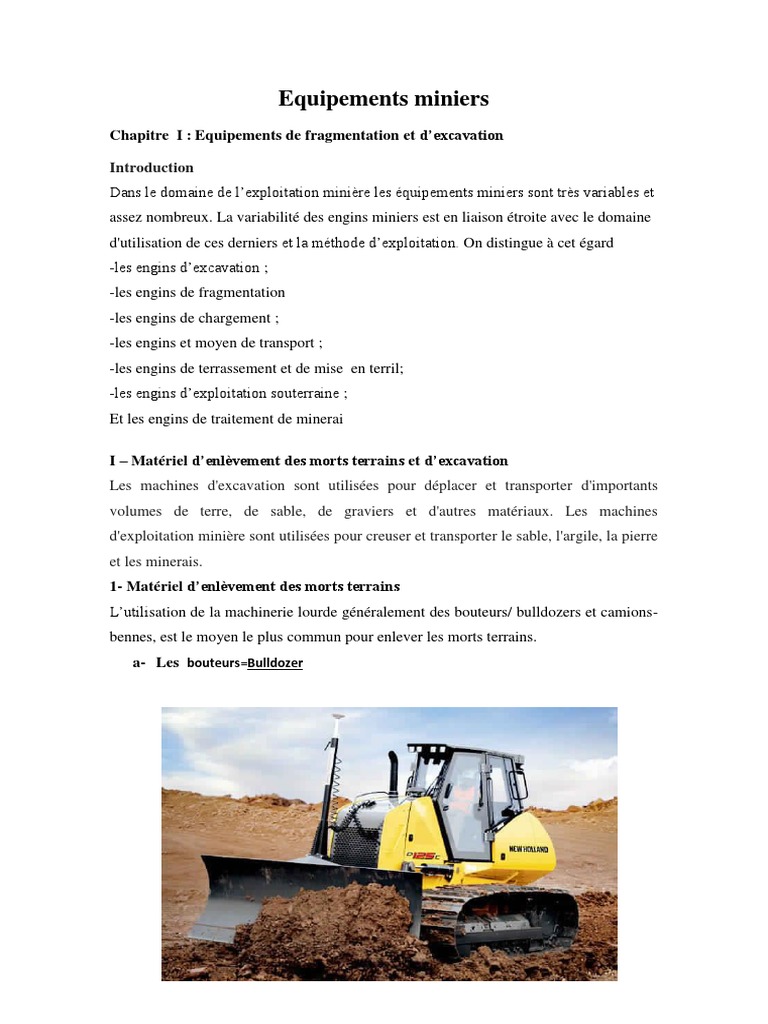 Équipements de Forage Minier et Excavation | PDF | Forage ...