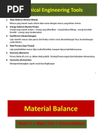 Chemical Engineering Tools: 1. Mass Balance (Neraca Massa)