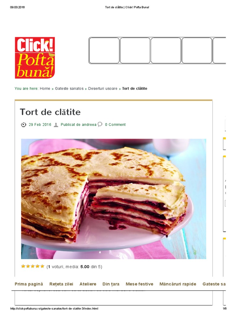 Tort De Clătite Click Pofta Buna