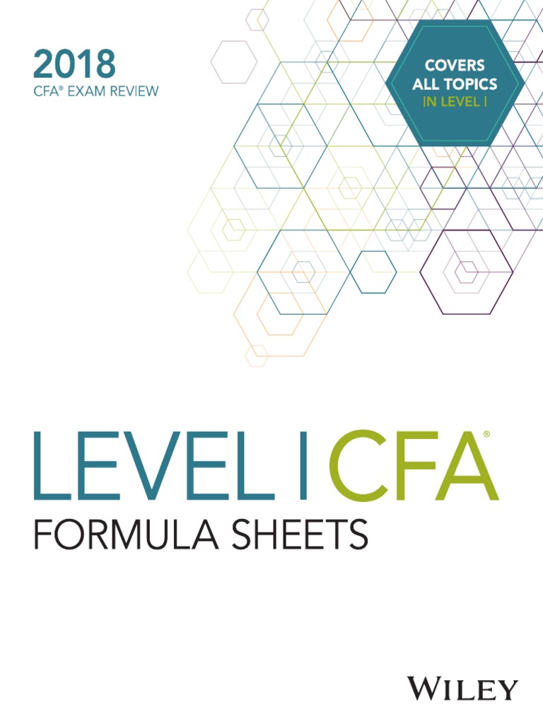Sample Level 1 Wiley Formula Sheets PDF | PDF | Yield (Finance ...