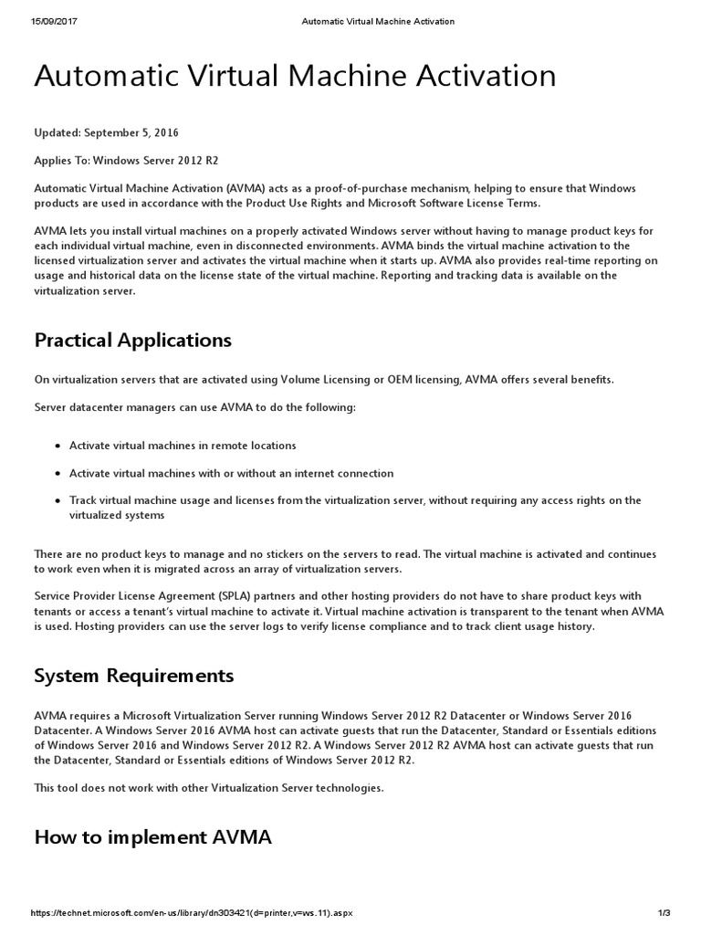 Automatic Virtual Machine Activation – QNHV