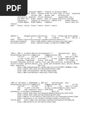 Name of Satellite | PDF | Telecommunications Infrastructure