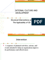 Organizational Culture and Development: Structural Interventions and The Applicability of OD
