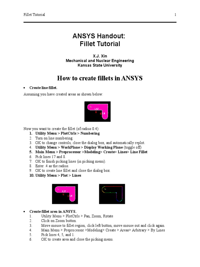 ANSYS Fillet Creation Guide | PDF | Teaching Methods & Materials | Art