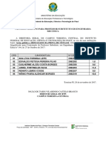 Processo seletivo IFPI Teresina para professor mecânica