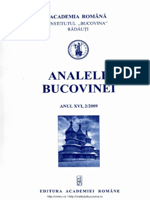 16-2. Analele Bucovinei, An XVI, Nr. 2 (2009) | PDF