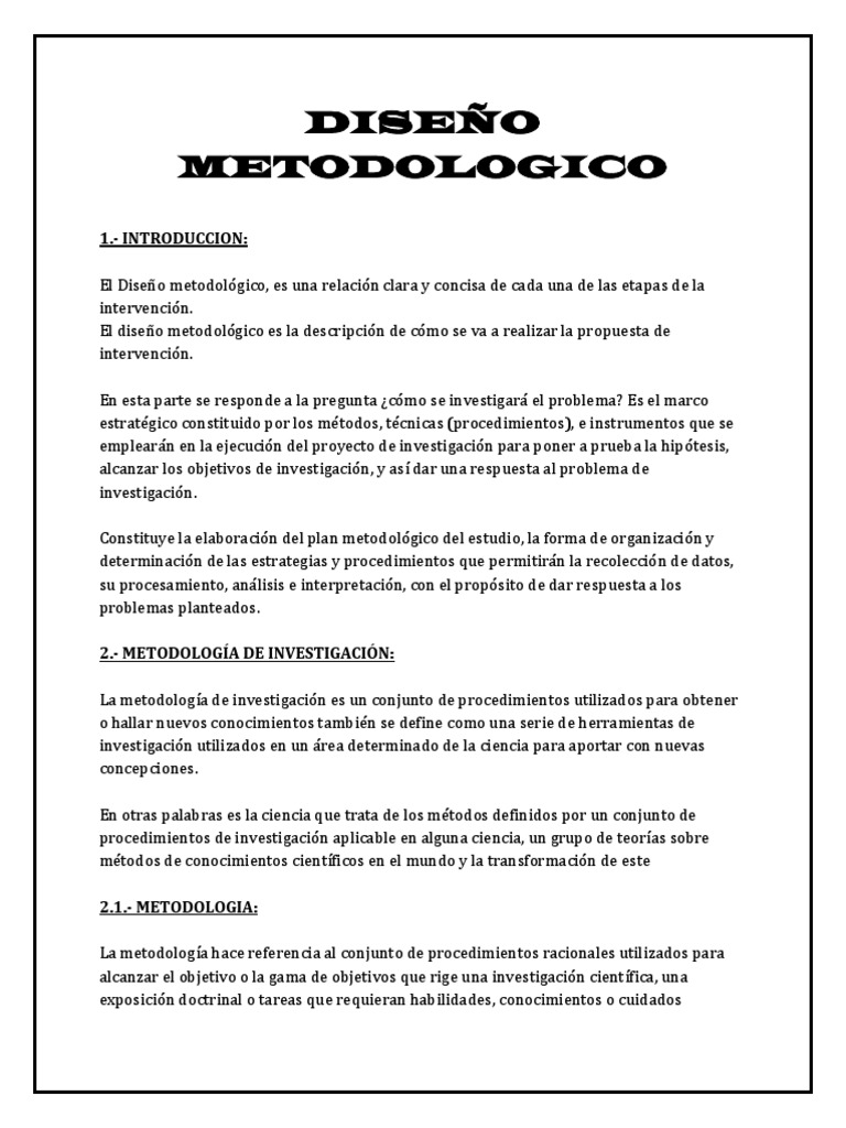 Diseño Metodologico | PDF | Cuestionario | Busqueda empirica