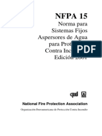 NFPA 15 2001 (Normas para Sistemas de Aspersores)