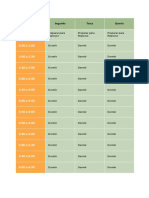 Horário semanal de estudos e atividades