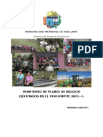 Monitoreo y Evaluación de Planes de Negocio PROCOMPITE 2015 - MP Hualgayoc