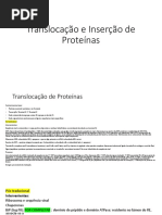 Translocação e Inserção de Proteínas