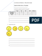 English Written Test - 4 Grade: Agrupamento de Escolas de Miraflores - EB1/JI Alto de Algés