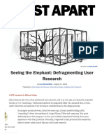 Seeing The Elephant - Defragmenting User Research