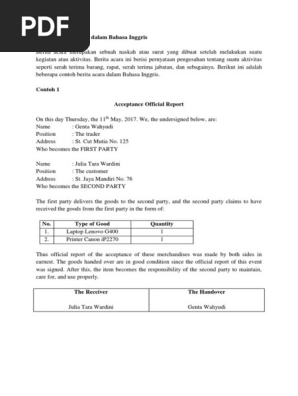 surat tanda terima dalam bahasa inggris - contoh seputar surat