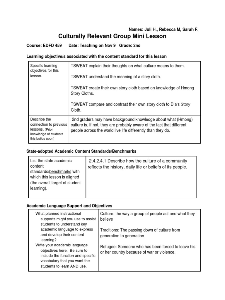 Understanding Hmong Story Cloths | PDF | Educational Assessment ...