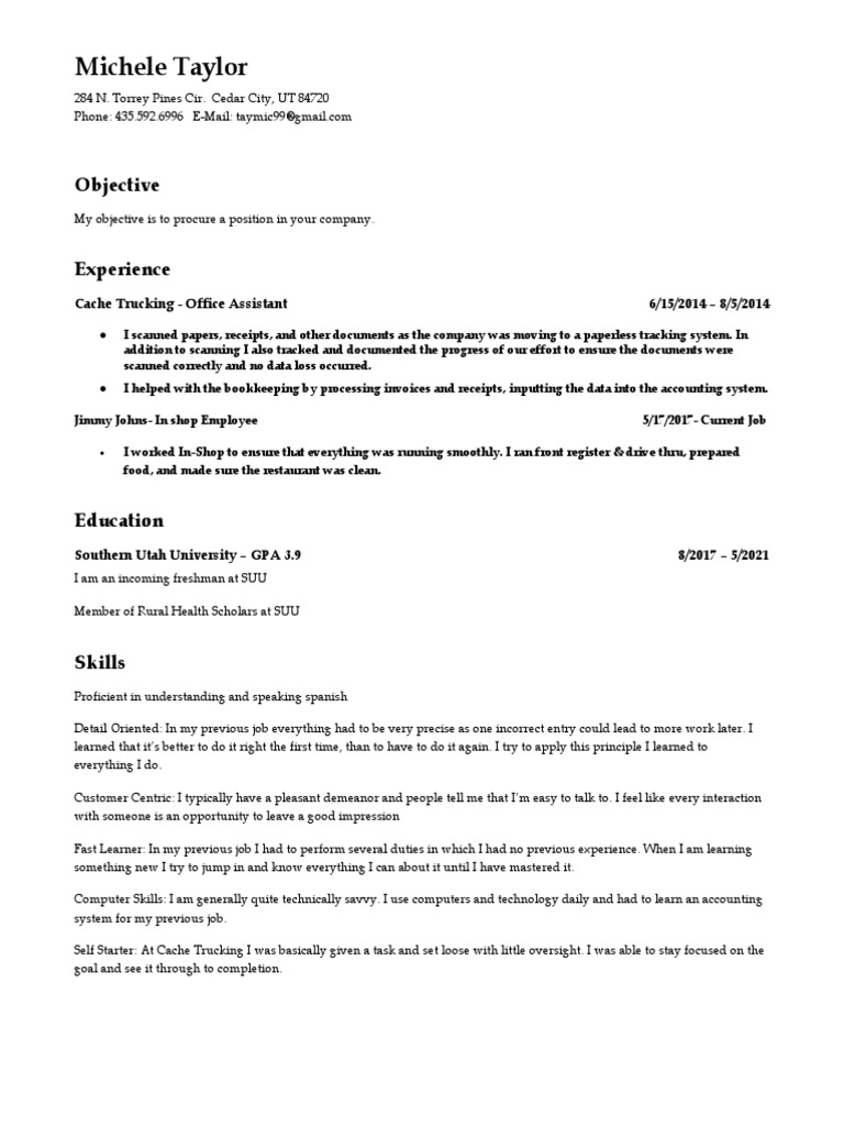 Micheletaylorresume | PDF