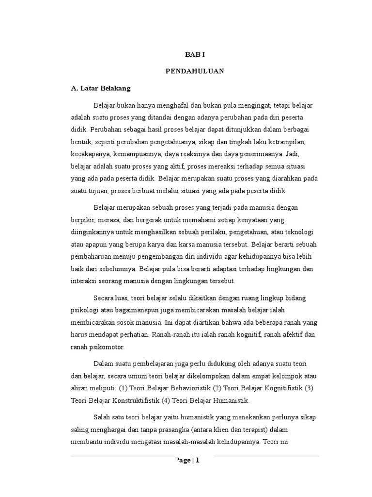 TEORI belajar humanistik dalam pembelajaran.doc