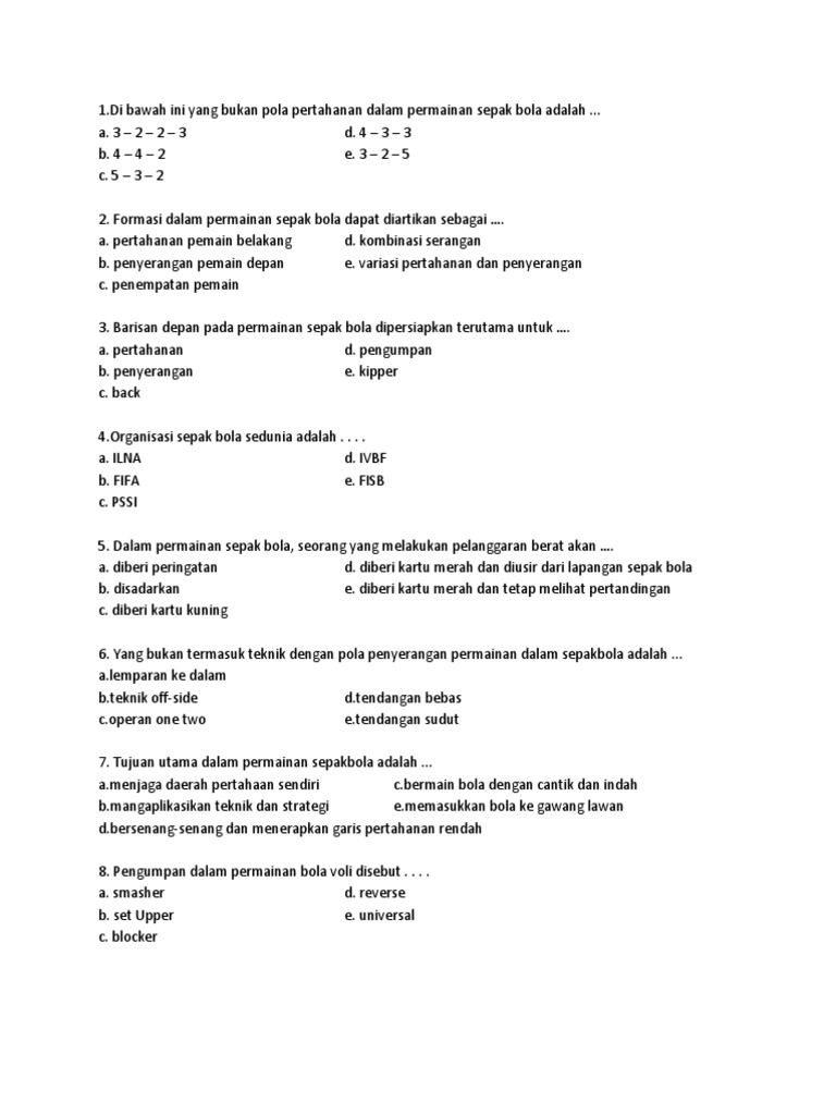 Uas Penjaskes Kelas 11