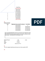 Payback Period Year Beginning Unrecovered Investment Cash Inflow