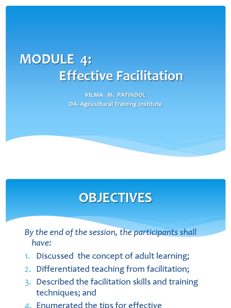 Facilitation Skills | PDF | Facilitator | Differentiated Instruction