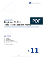 Beginner S1 #11 They Have Seen The Movie: Lesson Notes