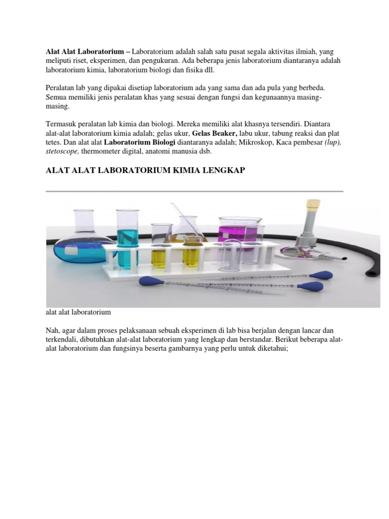Alat Laboratorium dan Fungsinya | PDF | Kesehatan Holistik | Sains ...