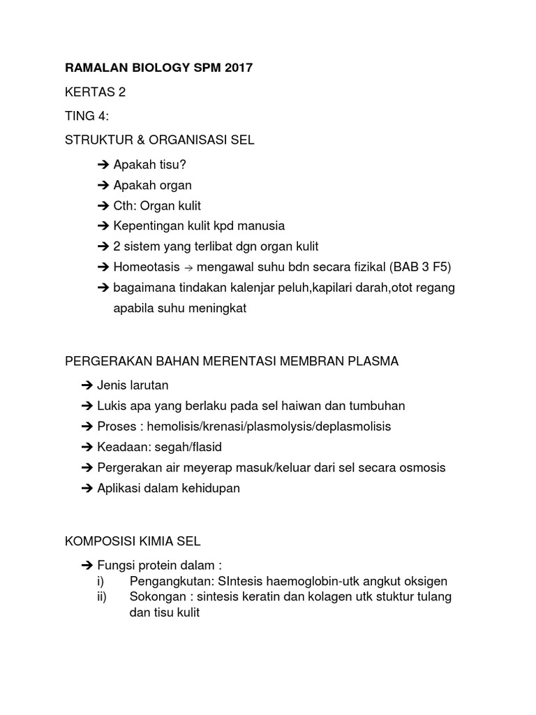 Ramalan Biology Spm 2017 Pdf
