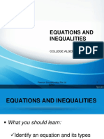 Equations and Inequalities: College Algebra