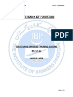 SBOTS Sample Paper for State Bank of Pakistan Officers
