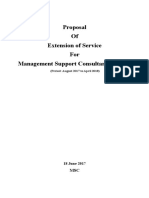 Proposal of Extension of Service For Management Support Consultancy (MSC)