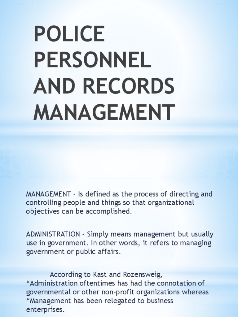 Police Personnel Management Overview | PDF | Police | Science