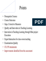 Points: - CO, PO Attainments - Improvements Identified From The Assessment
