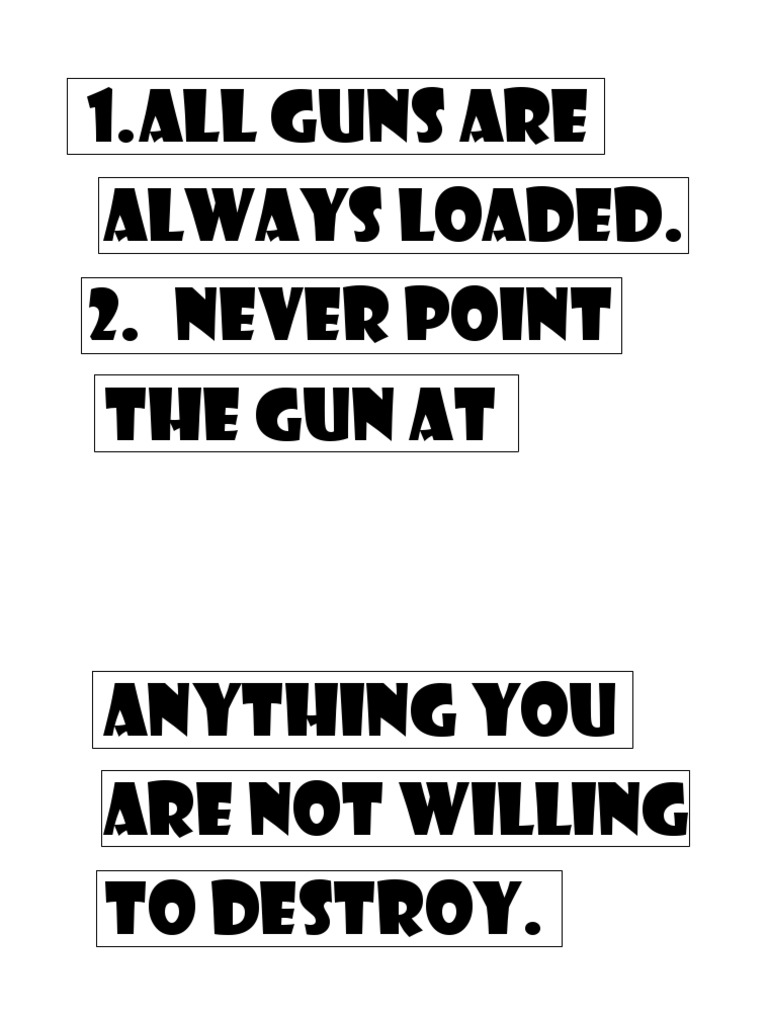 All Guns Are Always Loaded. 2. Never Point The Gun at | PDF